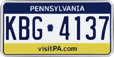 PA license plate KBG4137