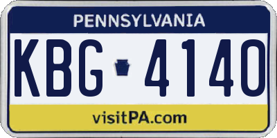 PA license plate KBG4140
