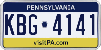 PA license plate KBG4141