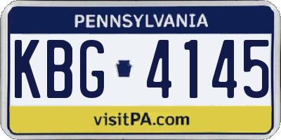 PA license plate KBG4145