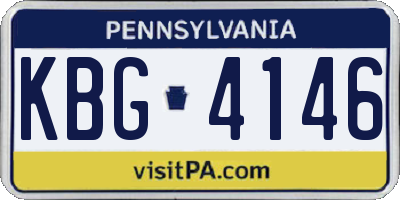 PA license plate KBG4146