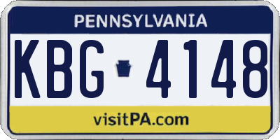 PA license plate KBG4148