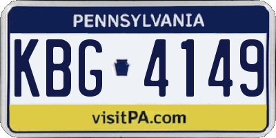 PA license plate KBG4149