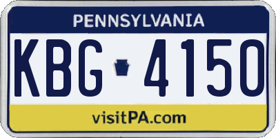PA license plate KBG4150