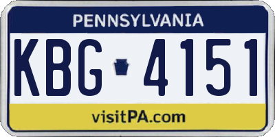 PA license plate KBG4151