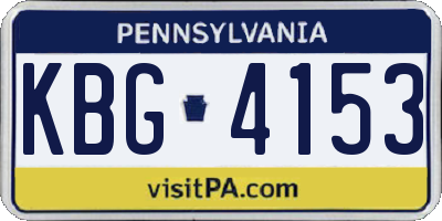 PA license plate KBG4153