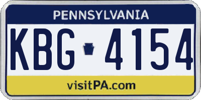 PA license plate KBG4154