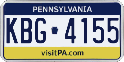 PA license plate KBG4155