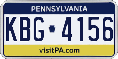PA license plate KBG4156
