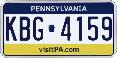 PA license plate KBG4159