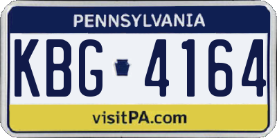 PA license plate KBG4164