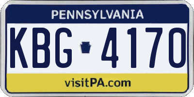 PA license plate KBG4170