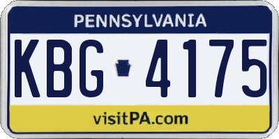 PA license plate KBG4175