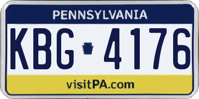 PA license plate KBG4176