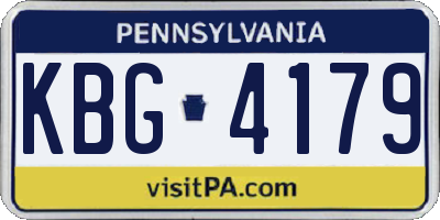 PA license plate KBG4179