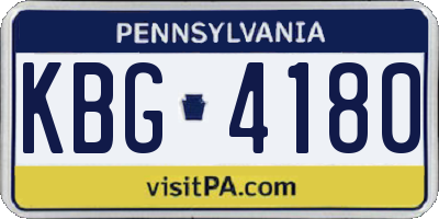 PA license plate KBG4180