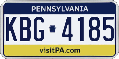 PA license plate KBG4185