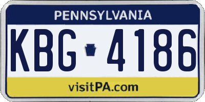 PA license plate KBG4186