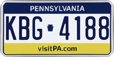 PA license plate KBG4188