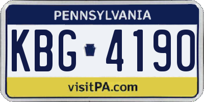 PA license plate KBG4190
