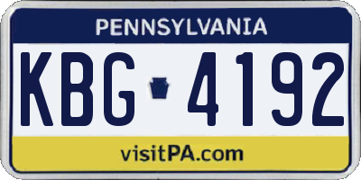 PA license plate KBG4192
