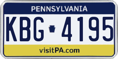 PA license plate KBG4195