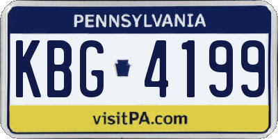 PA license plate KBG4199