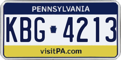 PA license plate KBG4213