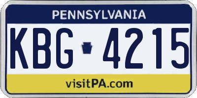 PA license plate KBG4215