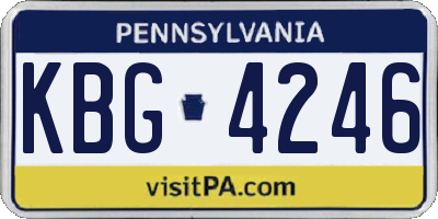 PA license plate KBG4246