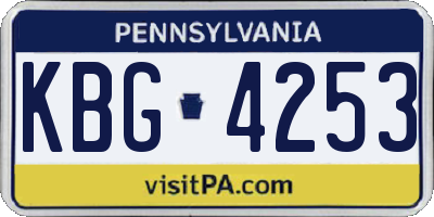 PA license plate KBG4253