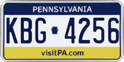 PA license plate KBG4256