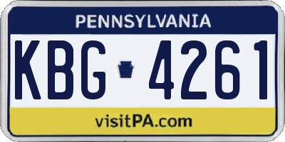 PA license plate KBG4261