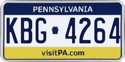 PA license plate KBG4264