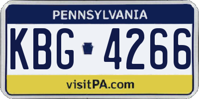 PA license plate KBG4266