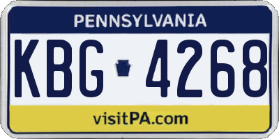 PA license plate KBG4268