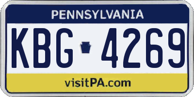 PA license plate KBG4269