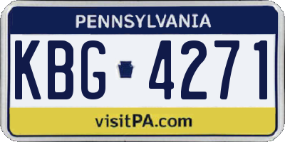PA license plate KBG4271