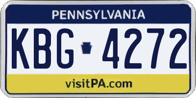 PA license plate KBG4272