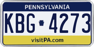 PA license plate KBG4273