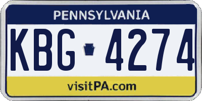PA license plate KBG4274