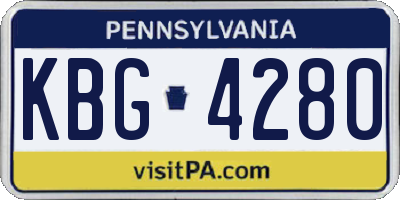 PA license plate KBG4280