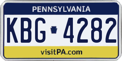 PA license plate KBG4282