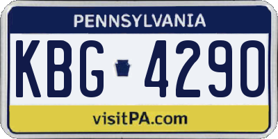 PA license plate KBG4290