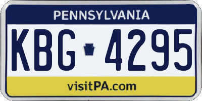 PA license plate KBG4295