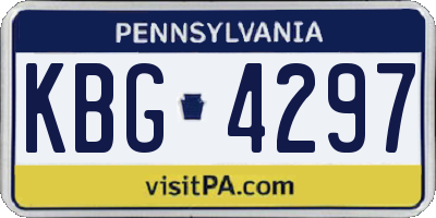 PA license plate KBG4297