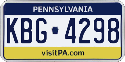PA license plate KBG4298