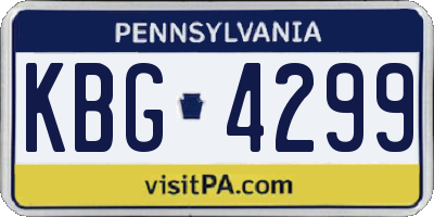 PA license plate KBG4299