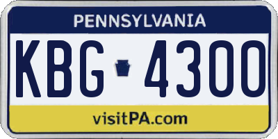 PA license plate KBG4300