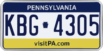 PA license plate KBG4305